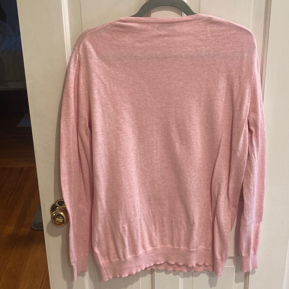 Vineyard Vines Womens Large Light Pink V-Neck Sweater, 100% cotton. - Picture 4 of 5
